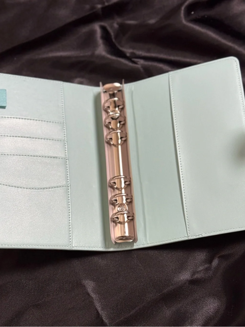 Mint Leather Organizer Notebook Cover/ Budget Binder A6